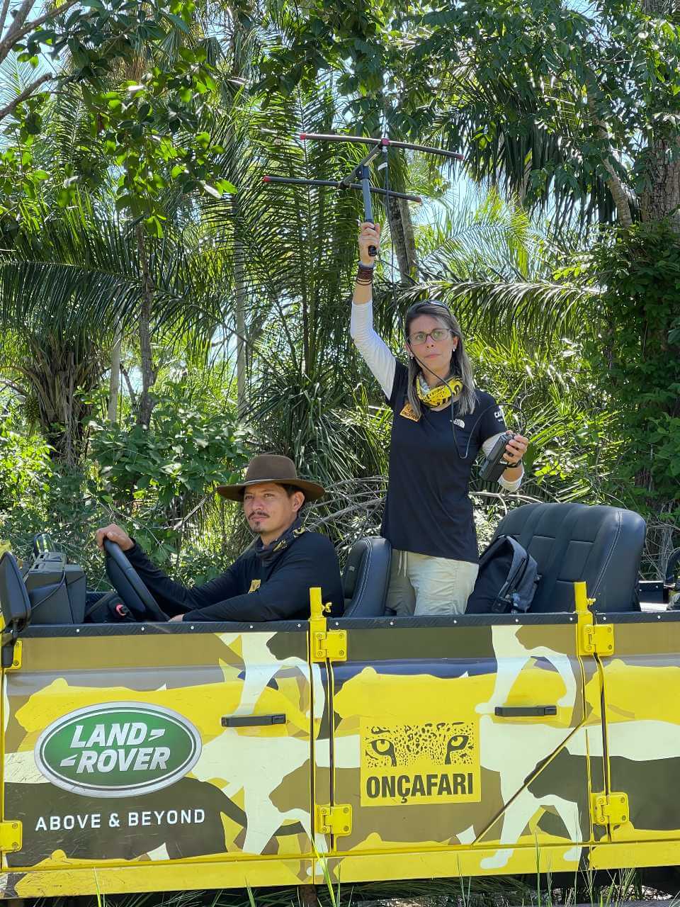 Lillian in a Onçafari jeep Senderos Stories