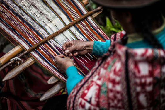 Andean woman weaving